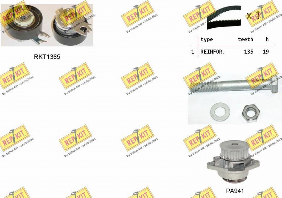 REPKIT RKTK0815PA2 - Water Pump & Timing Belt Set www.autospares.lv