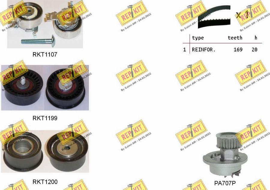 REPKIT RKTK0810PA - Water Pump & Timing Belt Set www.autospares.lv