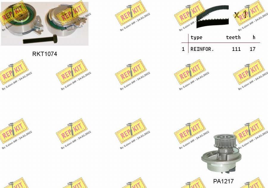 REPKIT RKTK0813PA2 - Water Pump & Timing Belt Set www.autospares.lv