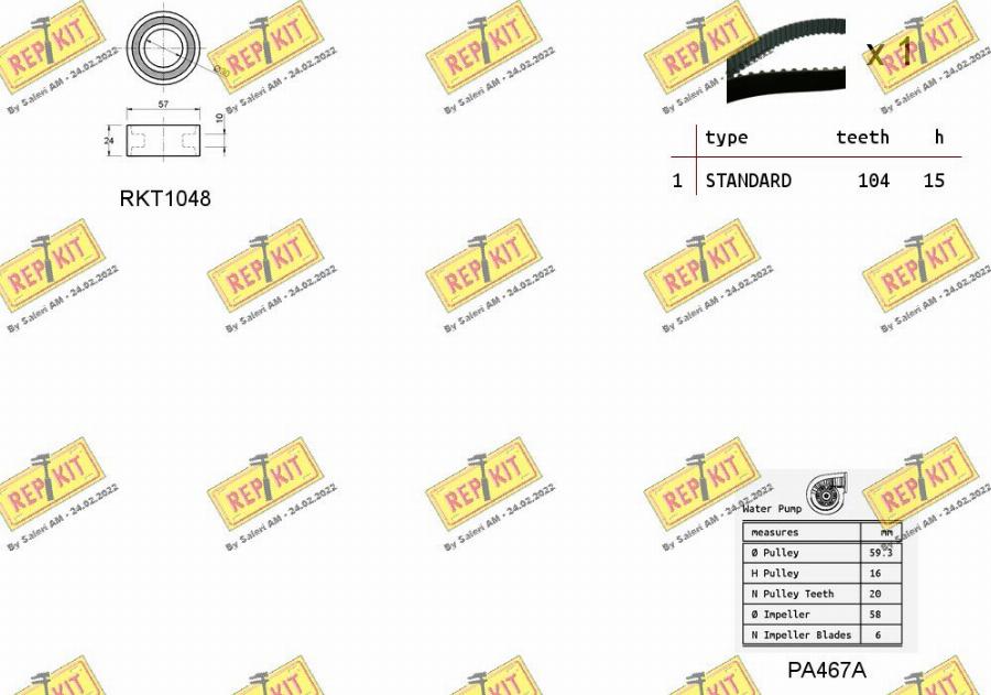 REPKIT RKTK0834PA - Ūdenssūknis + Zobsiksnas komplekts autospares.lv