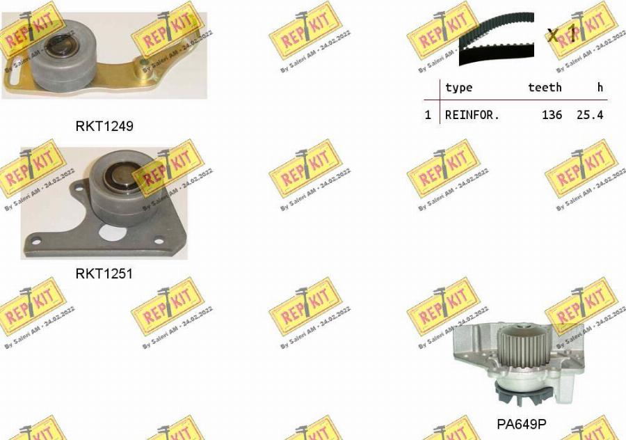 REPKIT RKTK0828PA - Ūdenssūknis + Zobsiksnas komplekts autospares.lv