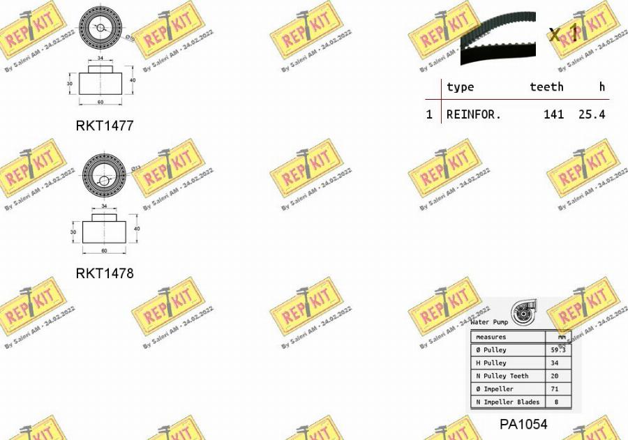 REPKIT RKTK0827PA - Ūdenssūknis + Zobsiksnas komplekts autospares.lv