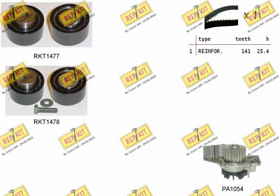 REPKIT RKTK0827PA - Water Pump & Timing Belt Set www.autospares.lv