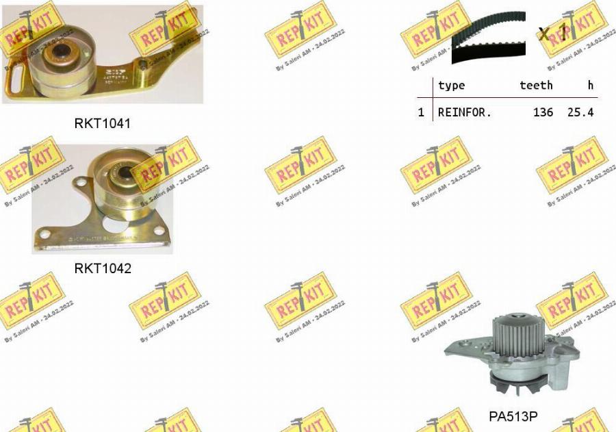 REPKIT RKTK0871PA - Water Pump & Timing Belt Set www.autospares.lv