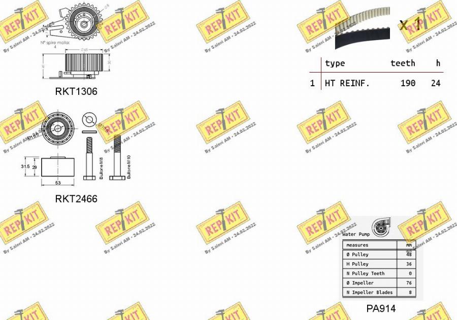 REPKIT RKTK1093PA - Ūdenssūknis + Zobsiksnas komplekts www.autospares.lv