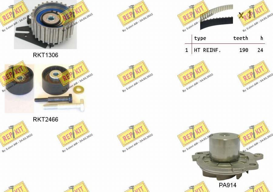 REPKIT RKTK1093PA - Water Pump & Timing Belt Set www.autospares.lv