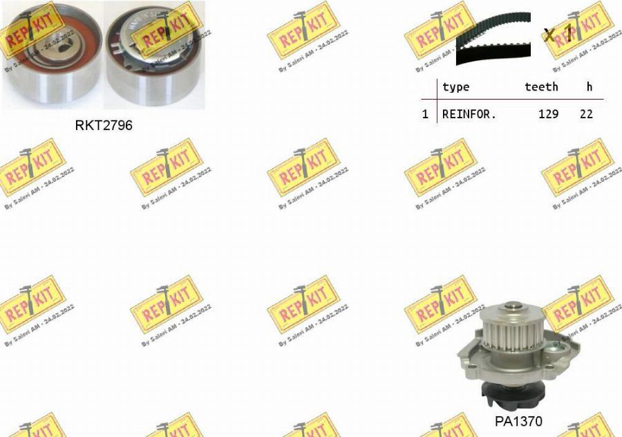 REPKIT RKTK1062PA - Water Pump & Timing Belt Set www.autospares.lv