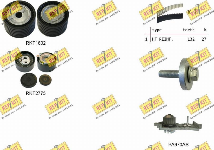 REPKIT RKTK1089PA - Water Pump & Timing Belt Set www.autospares.lv