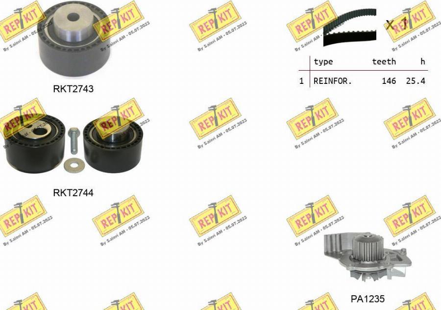 REPKIT RKTK1083PA - Ūdenssūknis + Zobsiksnas komplekts www.autospares.lv