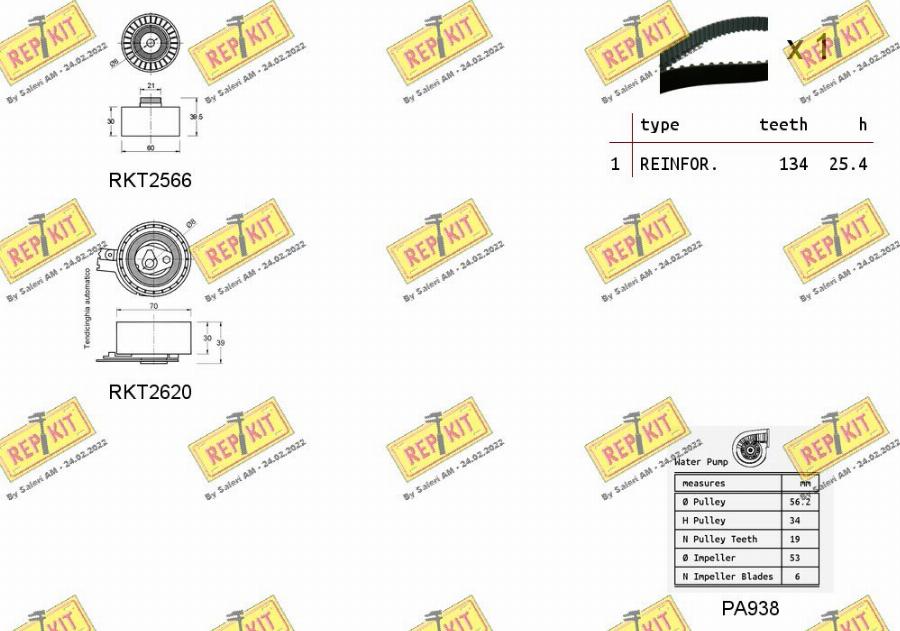 REPKIT RKTK1079PA - Ūdenssūknis + Zobsiksnas komplekts autospares.lv