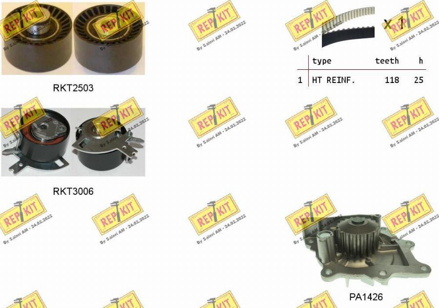 REPKIT RKTK1075PA - Ūdenssūknis + Zobsiksnas komplekts autospares.lv