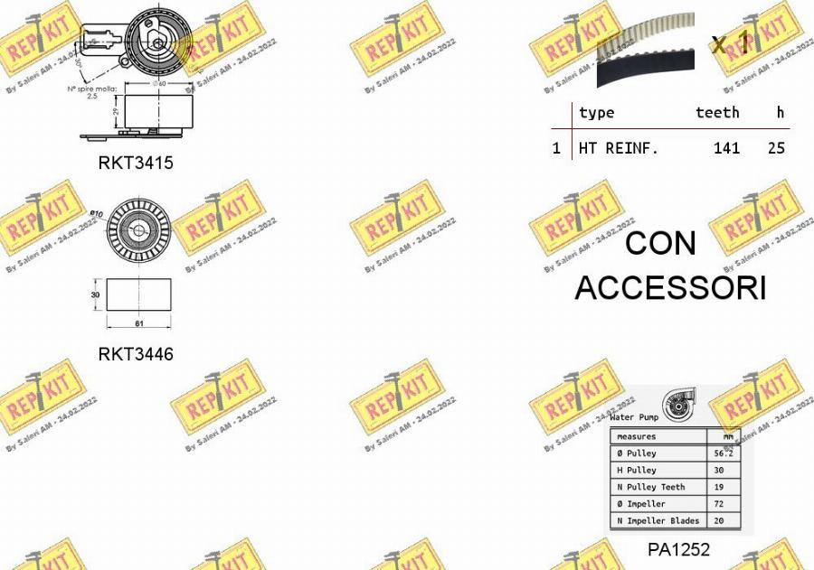 REPKIT RKTK1148PA - Water Pump & Timing Belt Set www.autospares.lv