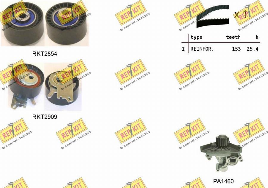 REPKIT RKTK1156PA - Water Pump & Timing Belt Set www.autospares.lv