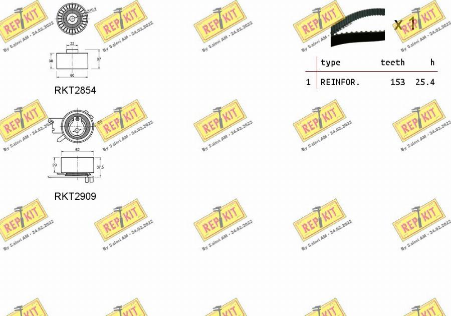 REPKIT RKTK1156 - Комплект зубчатого ремня ГРМ www.autospares.lv