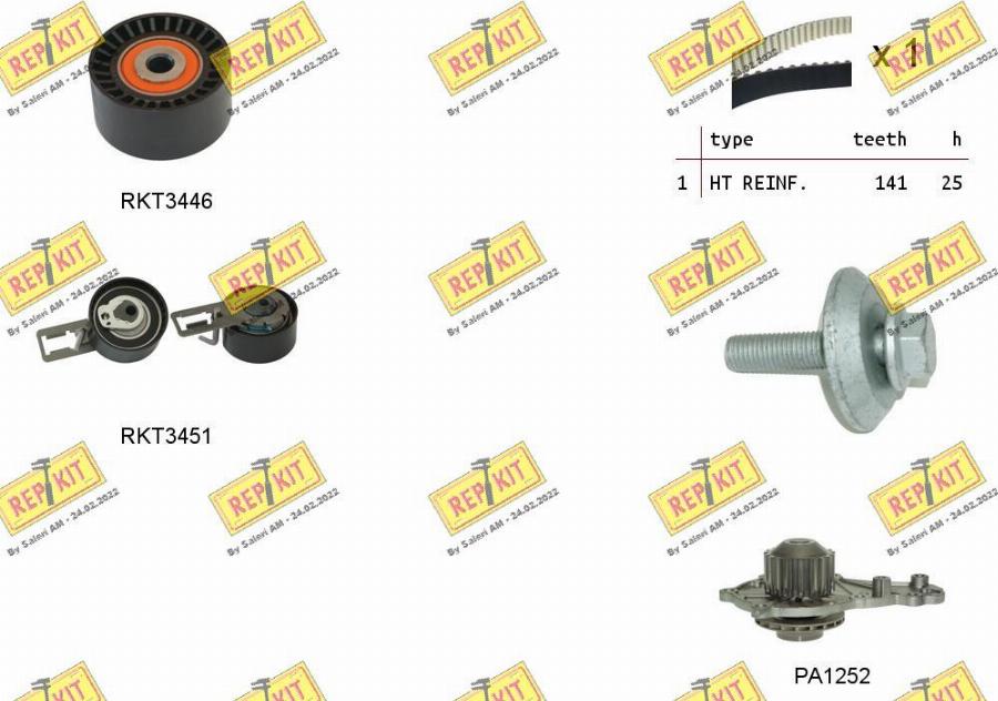 REPKIT RKTK1158PA - Water Pump & Timing Belt Set www.autospares.lv