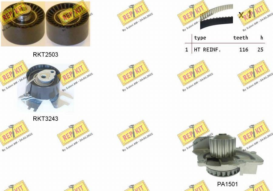 REPKIT RKTK1157PA - Water Pump & Timing Belt Set www.autospares.lv