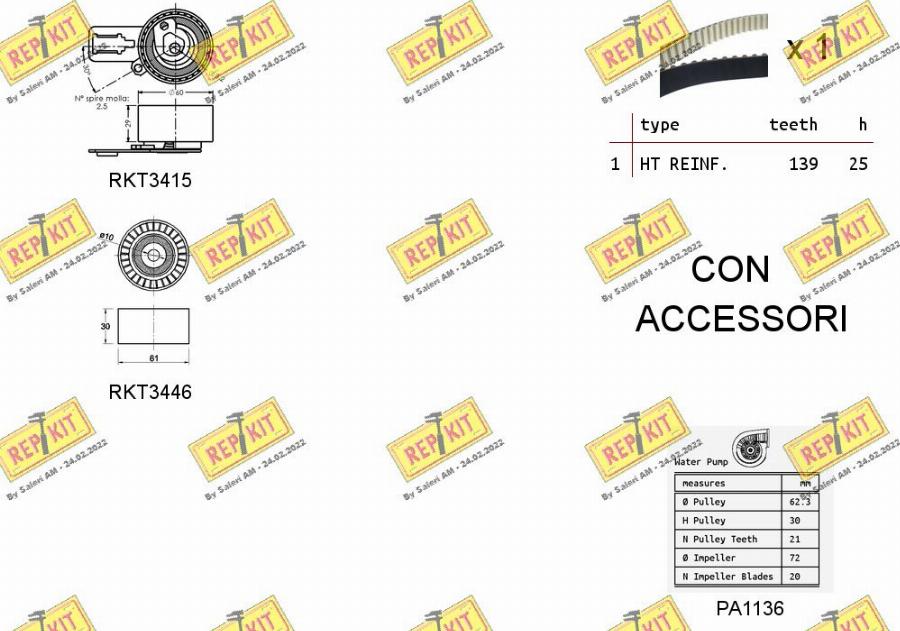 REPKIT RKTK1169PA - Ūdenssūknis + Zobsiksnas komplekts autospares.lv