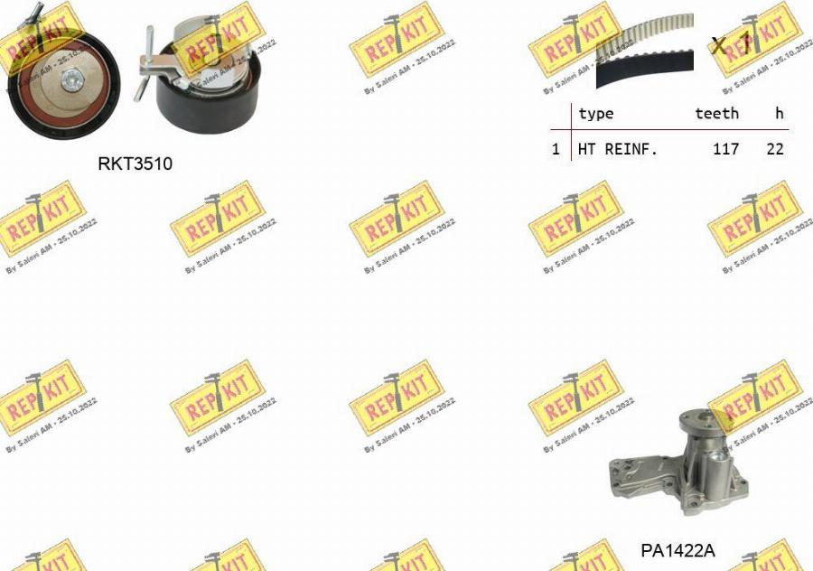 REPKIT RKTK1164PA - Ūdenssūknis + Zobsiksnas komplekts autospares.lv