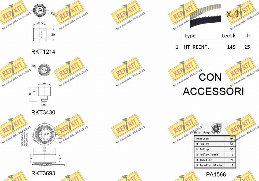 REPKIT RKTK1166PA - Water Pump & Timing Belt Set www.autospares.lv