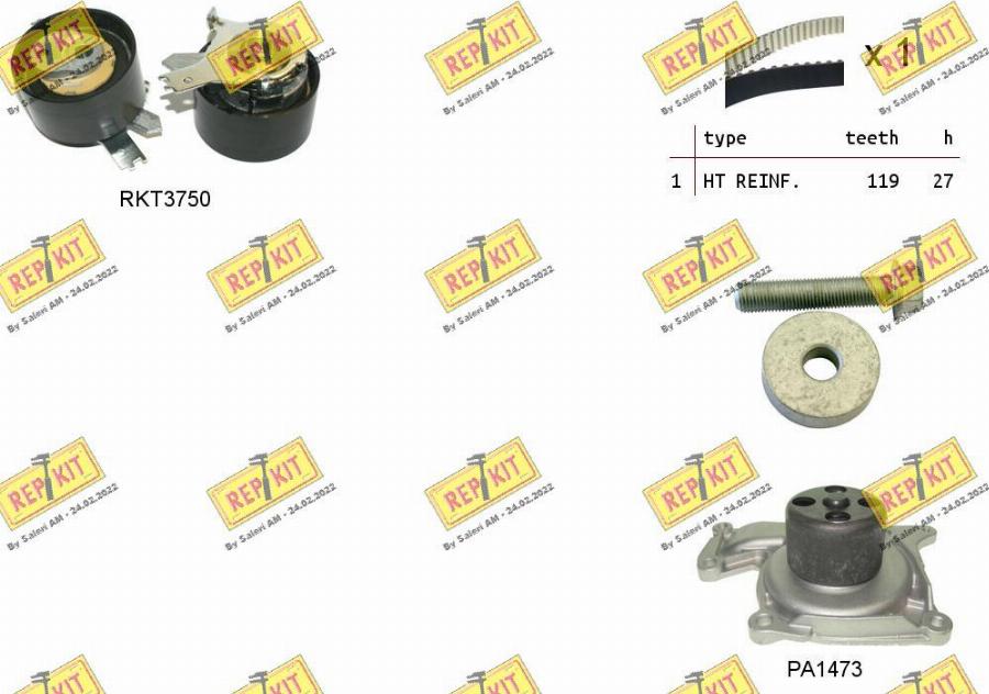 REPKIT RKTK1291PA - Ūdenssūknis + Zobsiksnas komplekts autospares.lv