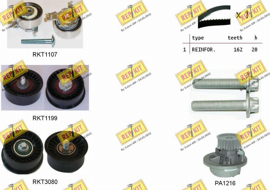 REPKIT RKTK1107PA - Water Pump & Timing Belt Set www.autospares.lv