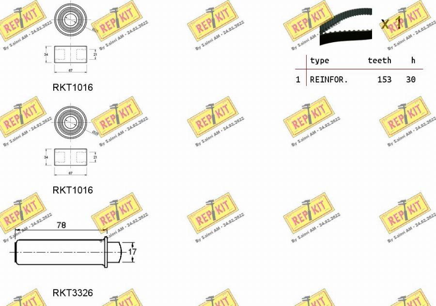 REPKIT RKTK1183 - Zobsiksnas komplekts autospares.lv