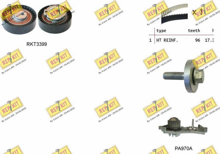 REPKIT RKTK1130PA - Water Pump & Timing Belt Set www.autospares.lv