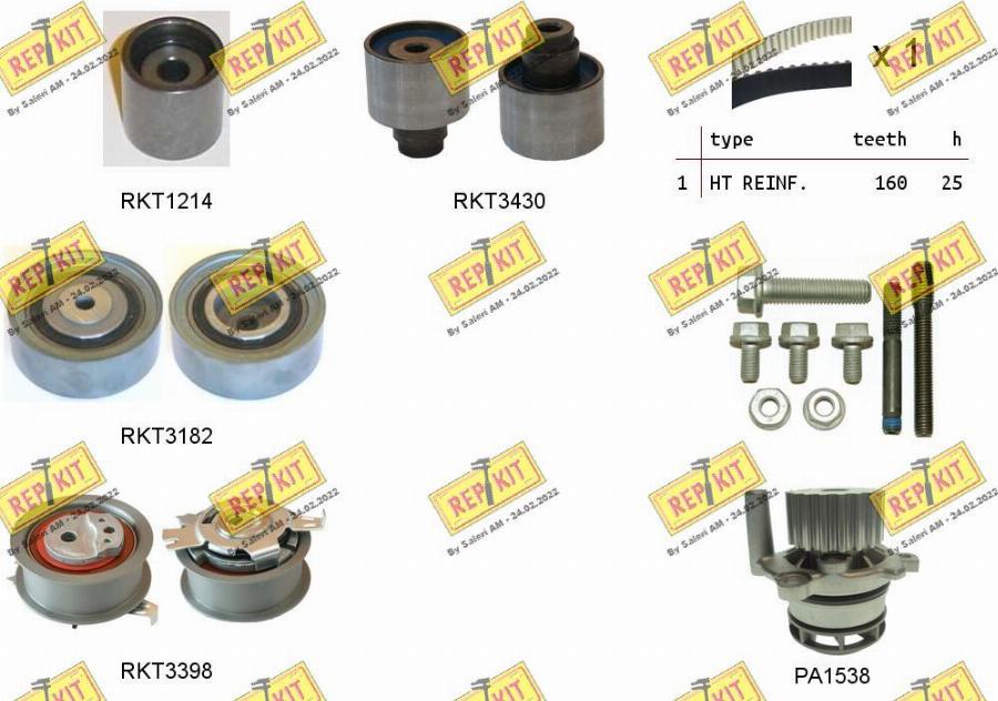 REPKIT RKTK1125PA - Water Pump & Timing Belt Set www.autospares.lv