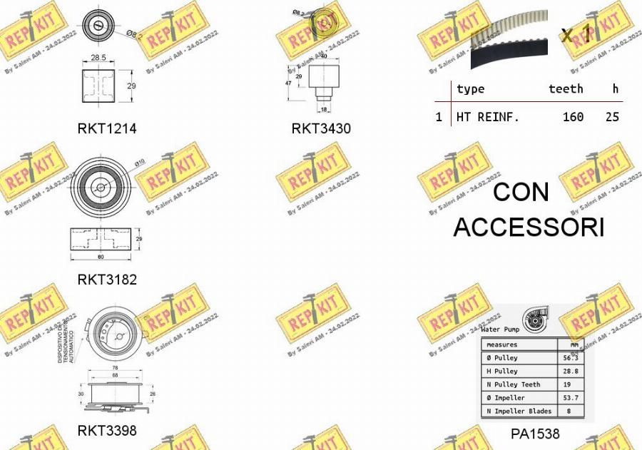 REPKIT RKTK1125PA - Ūdenssūknis + Zobsiksnas komplekts www.autospares.lv