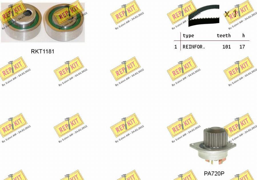 REPKIT RKTK1120PA - Water Pump & Timing Belt Set www.autospares.lv