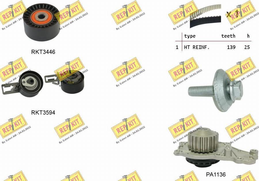 REPKIT RKTK1176PA - Water Pump & Timing Belt Set www.autospares.lv