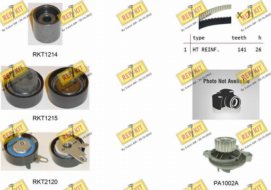 REPKIT RKTK1294PA - Water Pump & Timing Belt Set www.autospares.lv