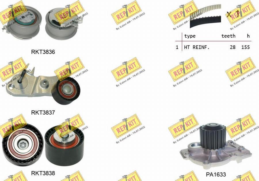 REPKIT RKTK1292PA - Ūdenssūknis + Zobsiksnas komplekts autospares.lv