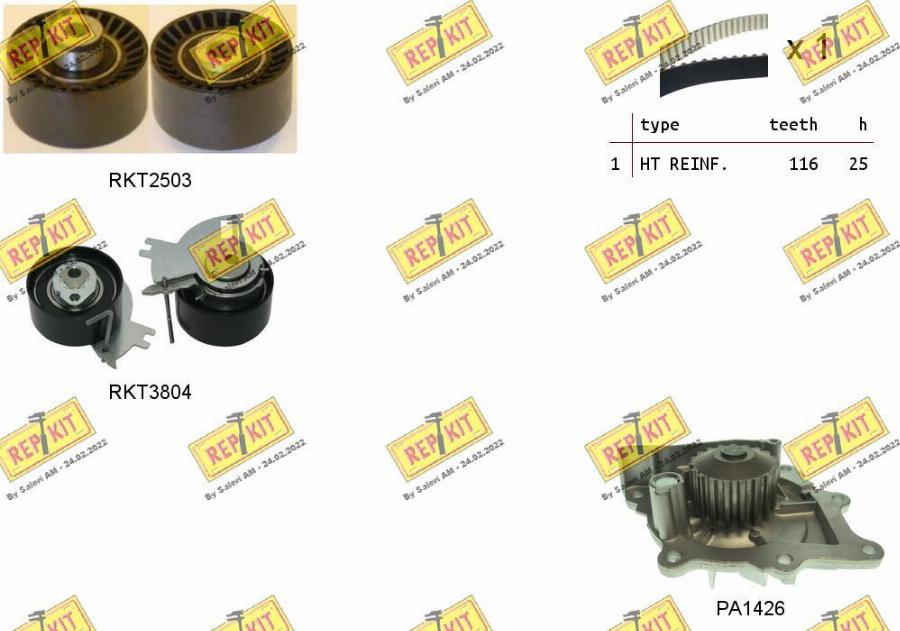 REPKIT RKTK1217PA - Water Pump & Timing Belt Set www.autospares.lv