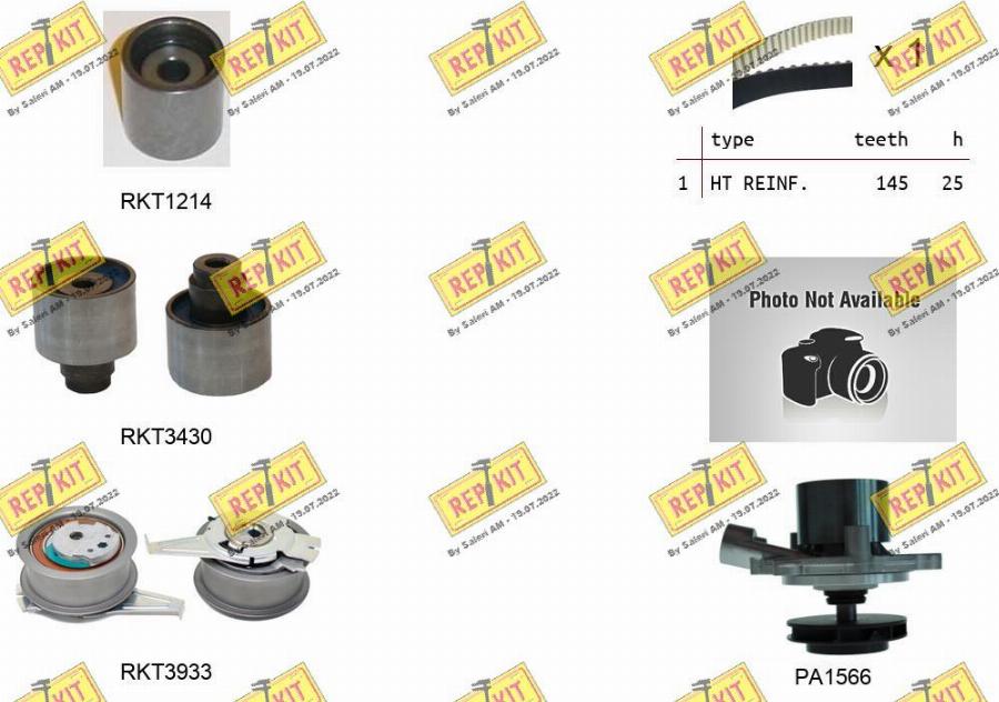 REPKIT RKTK1288PA - Water Pump & Timing Belt Set www.autospares.lv