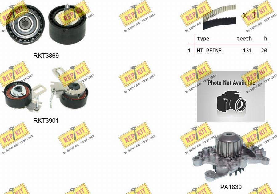 REPKIT RKTK1287PA - Water Pump & Timing Belt Set www.autospares.lv