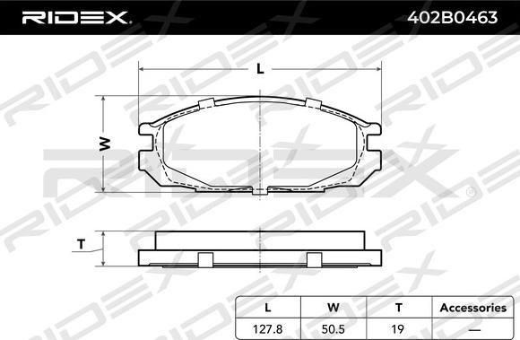 RIDEX 402B0463 - Bremžu uzliku kompl., Disku bremzes www.autospares.lv