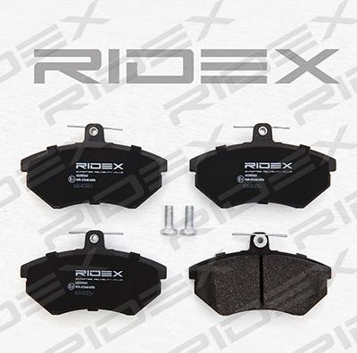 RIDEX 402B0043 - Тормозные колодки, дисковые, комплект www.autospares.lv