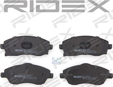 RIDEX 402B0072 - Brake Pad Set, disc brake www.autospares.lv