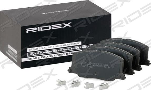 RIDEX 402B0720 - Тормозные колодки, дисковые, комплект www.autospares.lv