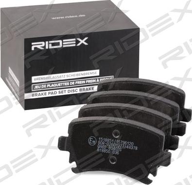 RIDEX 402B1400 - Brake Pad Set, disc brake www.autospares.lv