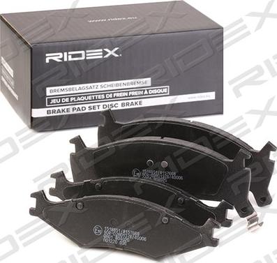 RIDEX 402B1048 - Тормозные колодки, дисковые, комплект www.autospares.lv