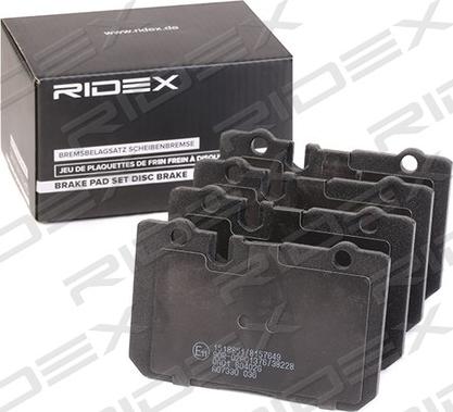 RIDEX 402B1051 - Тормозные колодки, дисковые, комплект www.autospares.lv