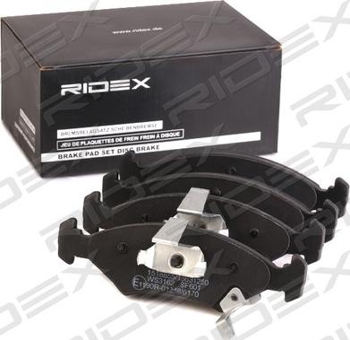 RIDEX 402B1026 - Bremžu uzliku kompl., Disku bremzes autospares.lv