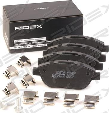 RIDEX 402B1369 - Тормозные колодки, дисковые, комплект www.autospares.lv