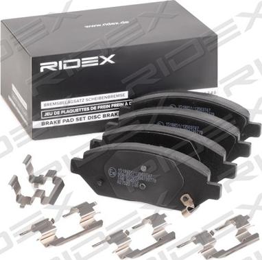 RIDEX 402B1288 - Тормозные колодки, дисковые, комплект www.autospares.lv