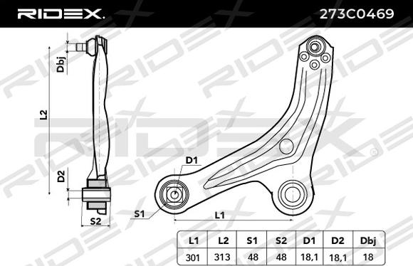 RIDEX 273C0469 - Track Control Arm www.autospares.lv