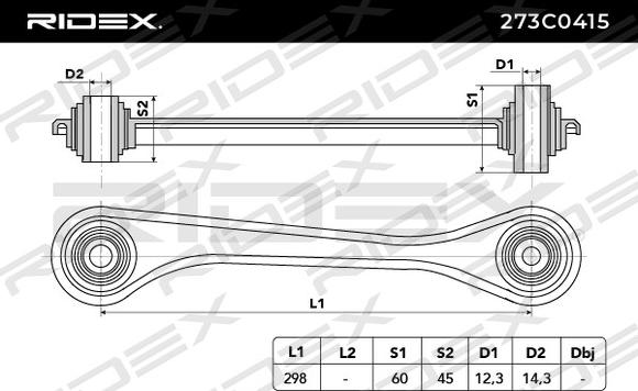 RIDEX 273C0415 - Рычаг подвески колеса www.autospares.lv