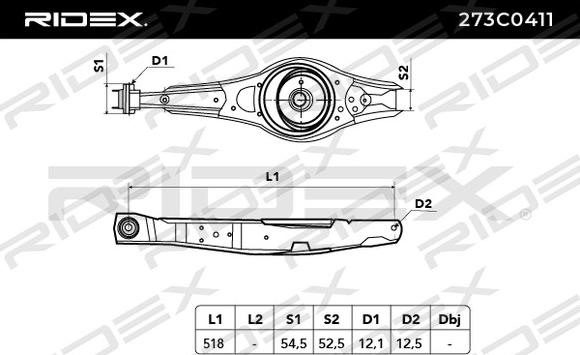 RIDEX 273C0411 - Track Control Arm www.autospares.lv