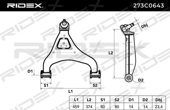 RIDEX 273C0643 - Track Control Arm www.autospares.lv